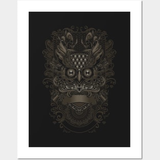 Owl - Javanese Ornate Posters and Art